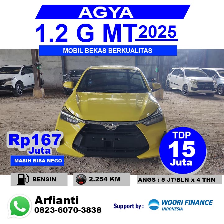 TOYOTA AGYA 1.2 G M/T 2025